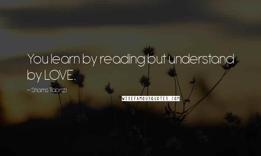 Shams Tabrizi Quotes: You learn by reading but understand by LOVE.