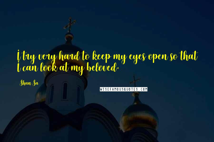 Shan Sa Quotes: I try very hard to keep my eyes open so that I can look at my beloved.