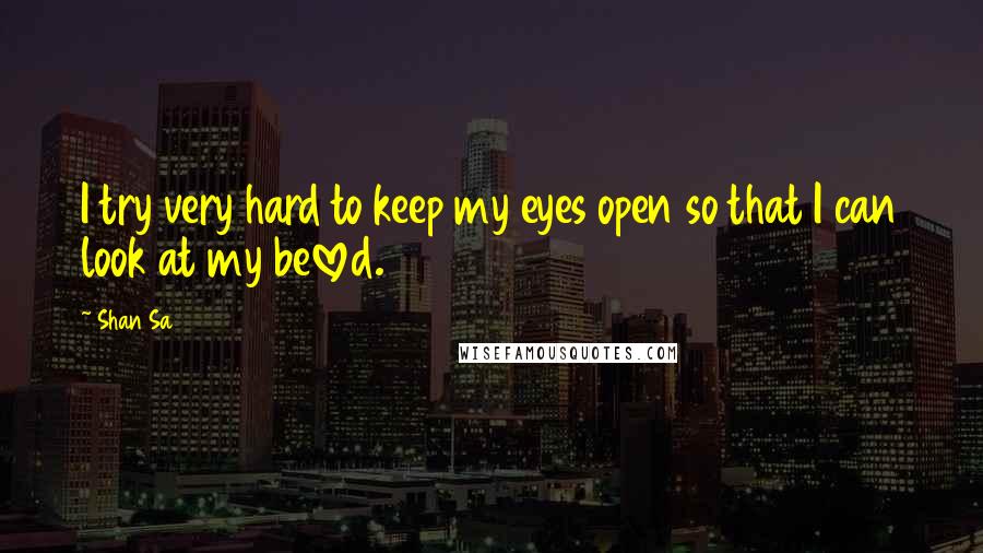 Shan Sa Quotes: I try very hard to keep my eyes open so that I can look at my beloved.