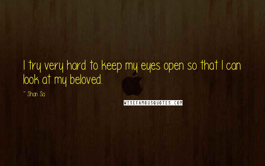 Shan Sa Quotes: I try very hard to keep my eyes open so that I can look at my beloved.