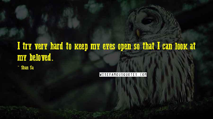 Shan Sa Quotes: I try very hard to keep my eyes open so that I can look at my beloved.