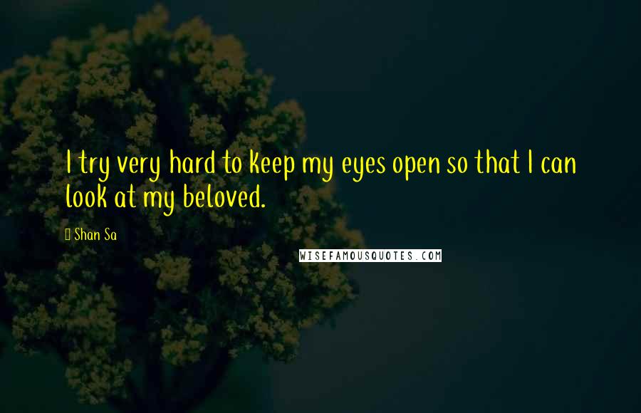 Shan Sa Quotes: I try very hard to keep my eyes open so that I can look at my beloved.