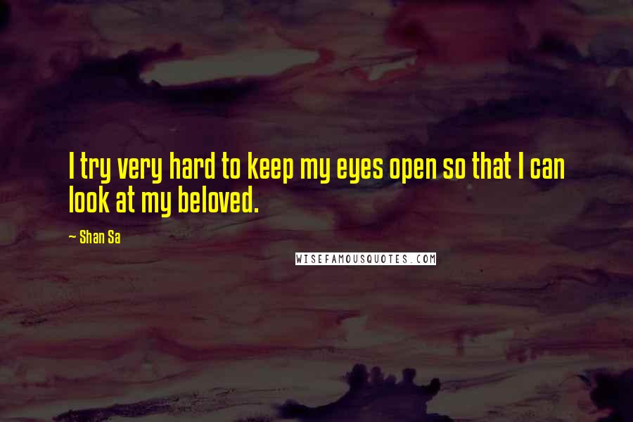 Shan Sa Quotes: I try very hard to keep my eyes open so that I can look at my beloved.