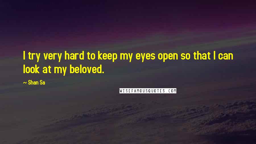 Shan Sa Quotes: I try very hard to keep my eyes open so that I can look at my beloved.