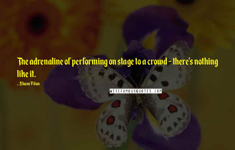 Shane Filan Quotes: The adrenaline of performing on stage to a crowd - there's nothing like it.