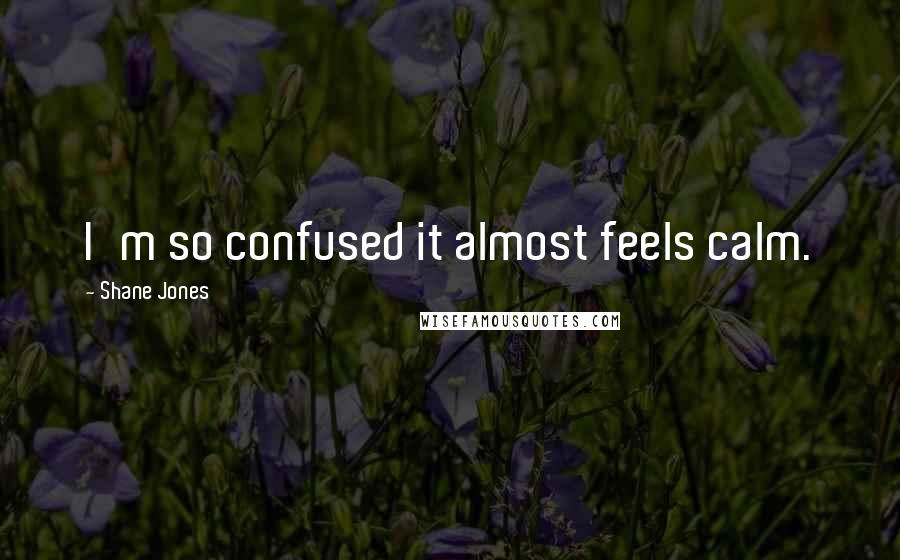 Shane Jones Quotes: I'm so confused it almost feels calm.