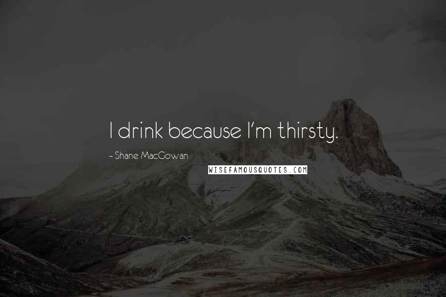 Shane MacGowan Quotes: I drink because I'm thirsty.