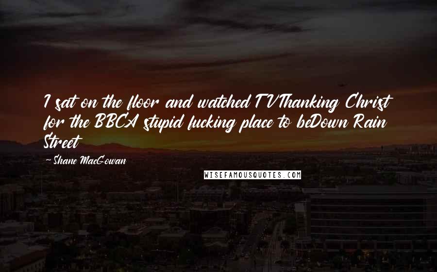 Shane MacGowan Quotes: I sat on the floor and watched TVThanking Christ for the BBCA stupid fucking place to beDown Rain Street