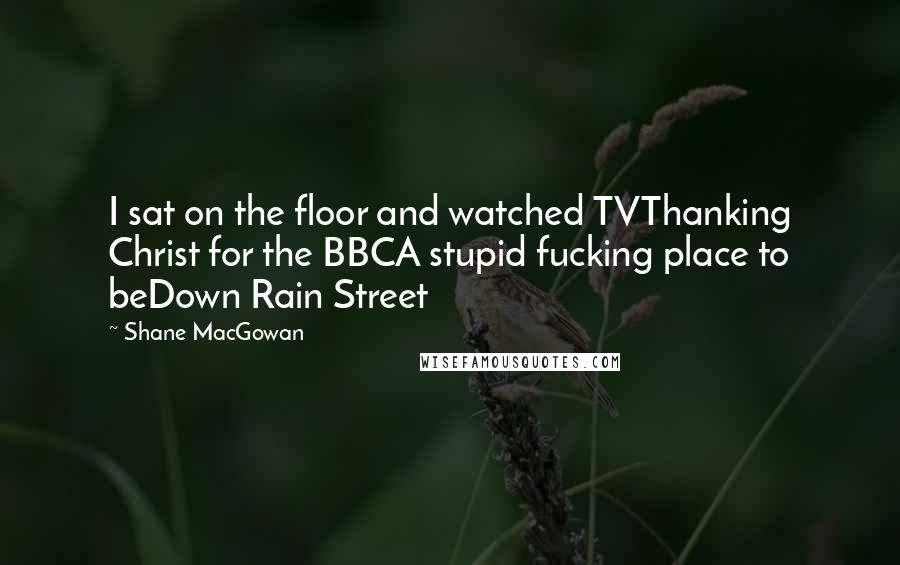 Shane MacGowan Quotes: I sat on the floor and watched TVThanking Christ for the BBCA stupid fucking place to beDown Rain Street