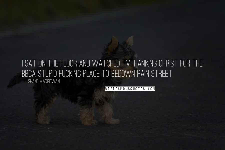 Shane MacGowan Quotes: I sat on the floor and watched TVThanking Christ for the BBCA stupid fucking place to beDown Rain Street