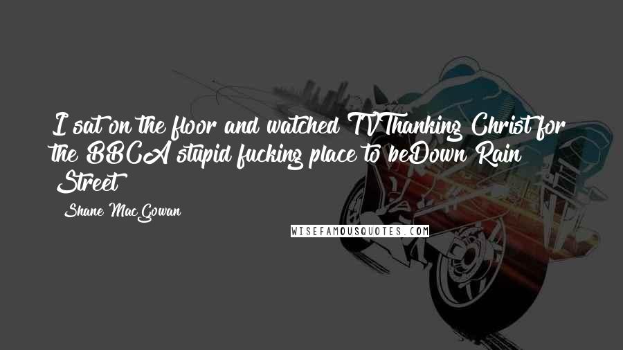 Shane MacGowan Quotes: I sat on the floor and watched TVThanking Christ for the BBCA stupid fucking place to beDown Rain Street