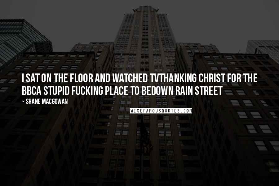 Shane MacGowan Quotes: I sat on the floor and watched TVThanking Christ for the BBCA stupid fucking place to beDown Rain Street