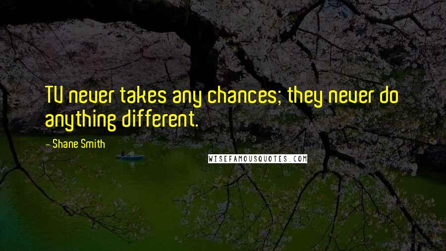 Shane Smith Quotes: TV never takes any chances; they never do anything different.