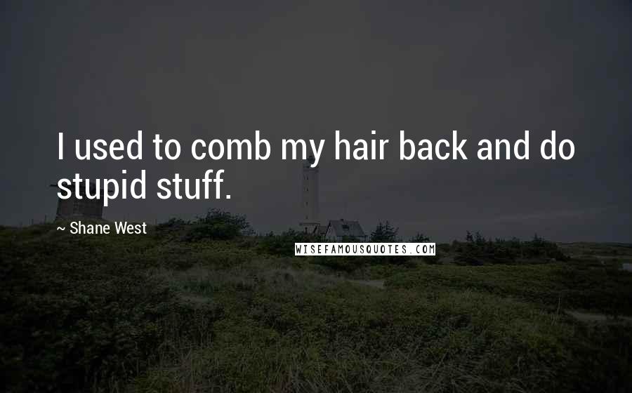 Shane West Quotes: I used to comb my hair back and do stupid stuff.