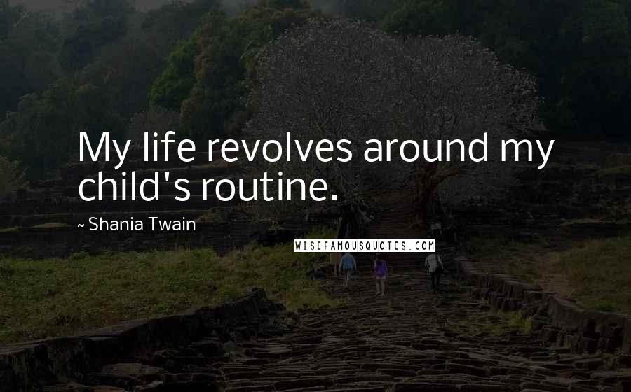 Shania Twain Quotes: My life revolves around my child's routine.