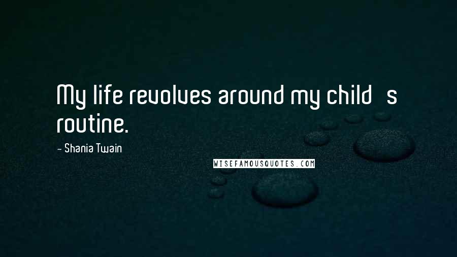 Shania Twain Quotes: My life revolves around my child's routine.