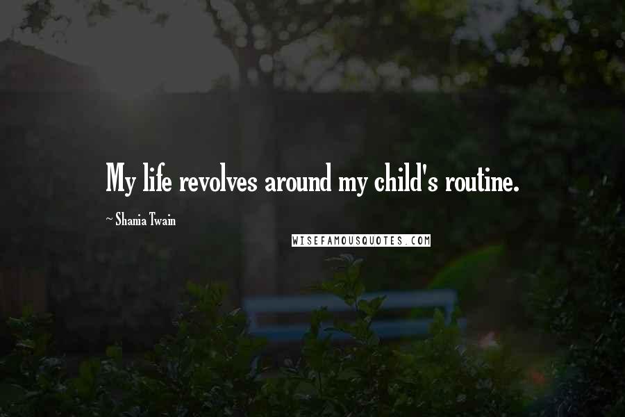 Shania Twain Quotes: My life revolves around my child's routine.