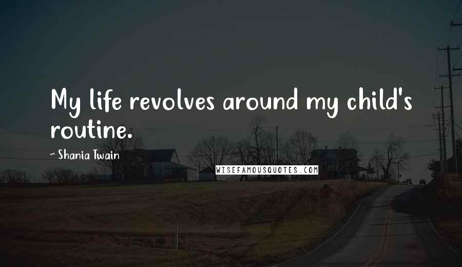 Shania Twain Quotes: My life revolves around my child's routine.