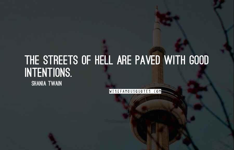 Shania Twain Quotes: The streets of hell are paved with good intentions.