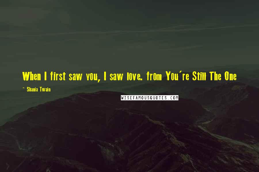 Shania Twain Quotes: When I first saw you, I saw love. from You're Still The One