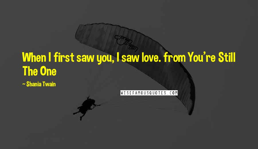 Shania Twain Quotes: When I first saw you, I saw love. from You're Still The One