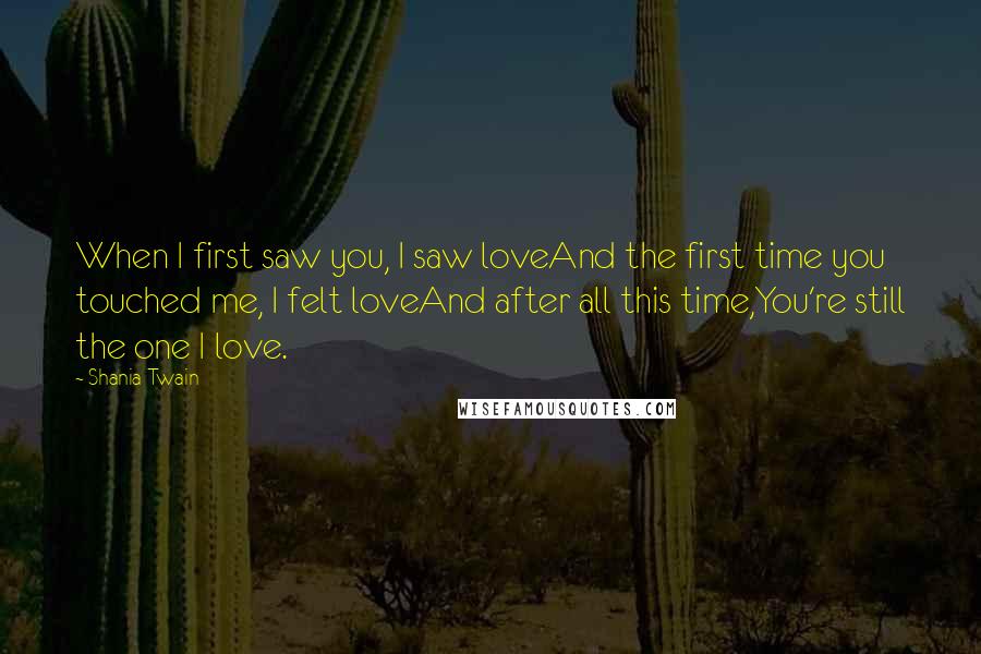 Shania Twain Quotes: When I first saw you, I saw loveAnd the first time you touched me, I felt loveAnd after all this time,You're still the one I love.