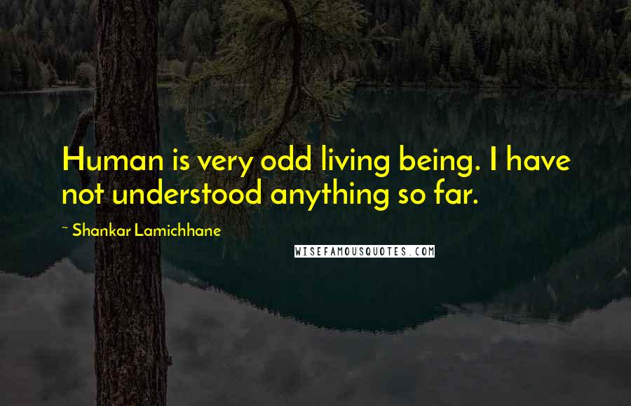 Shankar Lamichhane Quotes: Human is very odd living being. I have not understood anything so far.