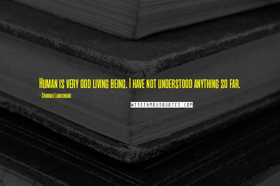 Shankar Lamichhane Quotes: Human is very odd living being. I have not understood anything so far.