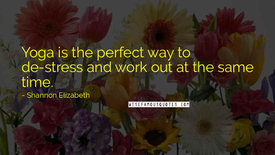 Shannon Elizabeth Quotes: Yoga is the perfect way to de-stress and work out at the same time.