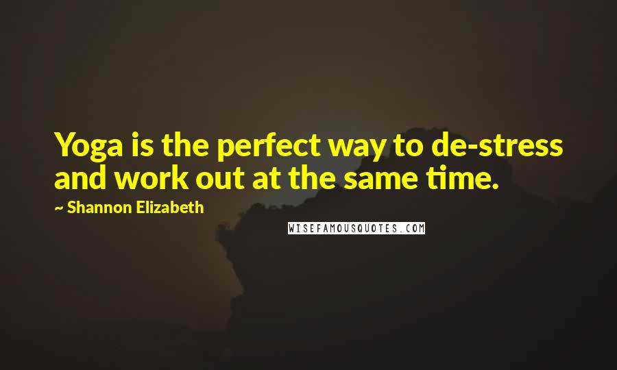 Shannon Elizabeth Quotes: Yoga is the perfect way to de-stress and work out at the same time.