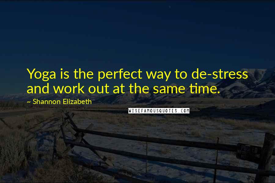 Shannon Elizabeth Quotes: Yoga is the perfect way to de-stress and work out at the same time.