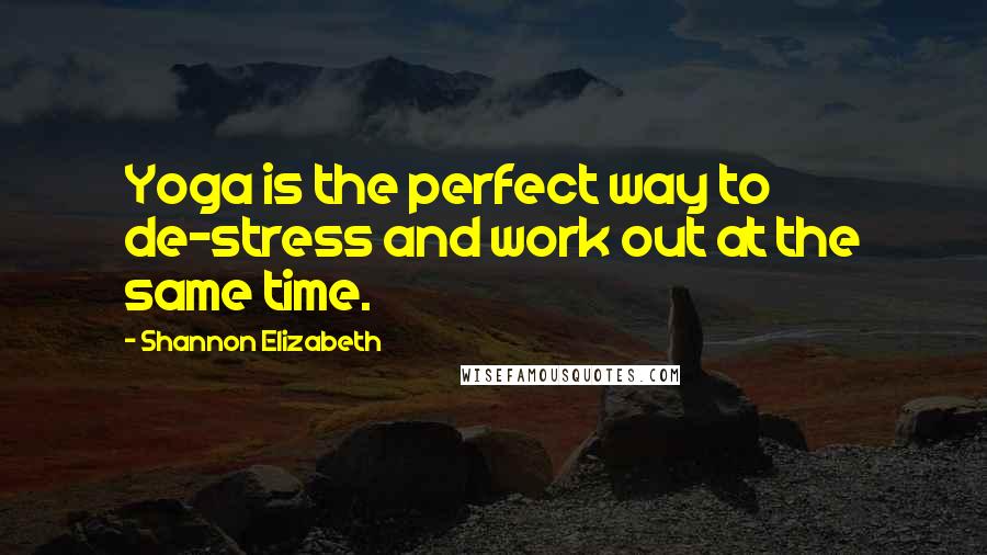 Shannon Elizabeth Quotes: Yoga is the perfect way to de-stress and work out at the same time.