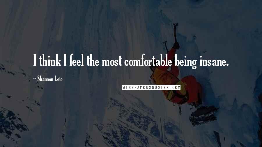 Shannon Leto Quotes: I think I feel the most comfortable being insane.