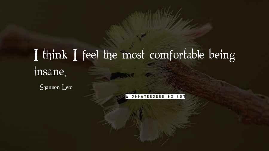 Shannon Leto Quotes: I think I feel the most comfortable being insane.