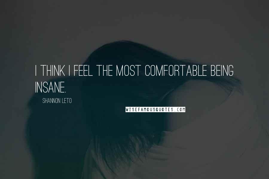 Shannon Leto Quotes: I think I feel the most comfortable being insane.