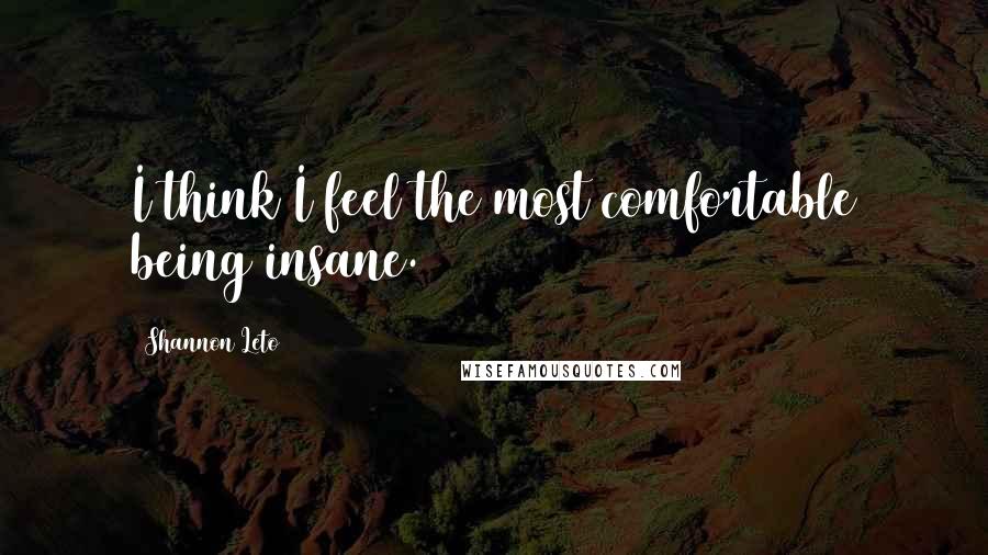 Shannon Leto Quotes: I think I feel the most comfortable being insane.