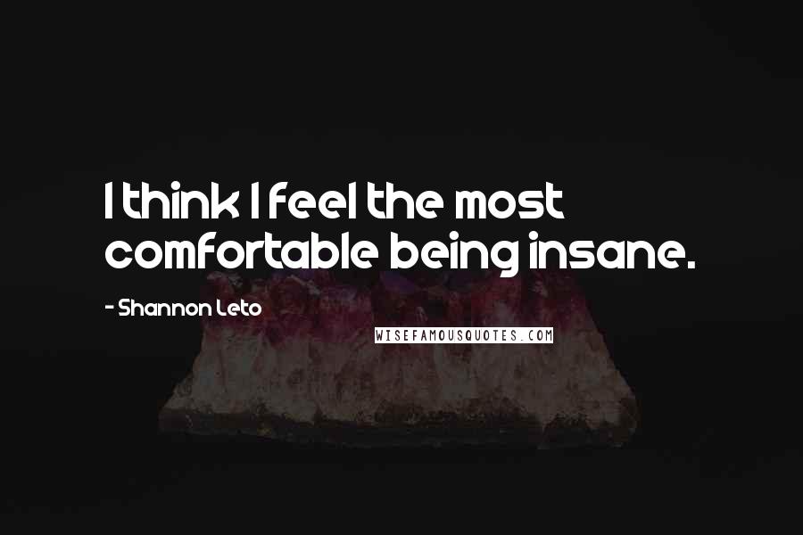 Shannon Leto Quotes: I think I feel the most comfortable being insane.