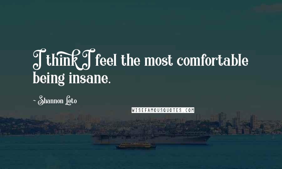 Shannon Leto Quotes: I think I feel the most comfortable being insane.