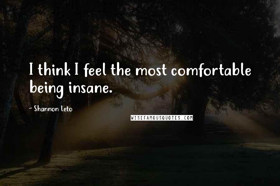 Shannon Leto Quotes: I think I feel the most comfortable being insane.
