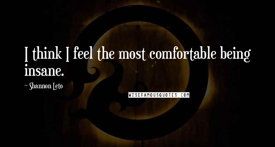 Shannon Leto Quotes: I think I feel the most comfortable being insane.