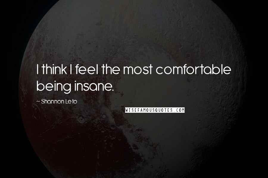 Shannon Leto Quotes: I think I feel the most comfortable being insane.