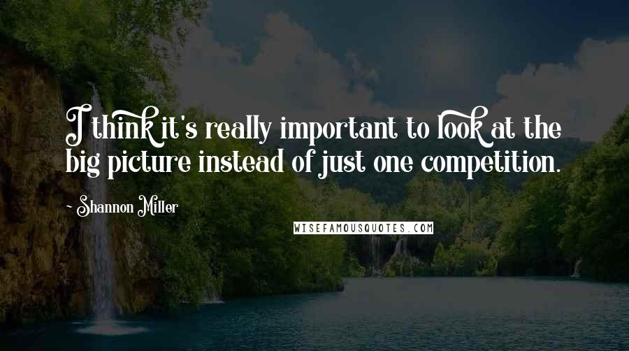 Shannon Miller Quotes: I think it's really important to look at the big picture instead of just one competition.