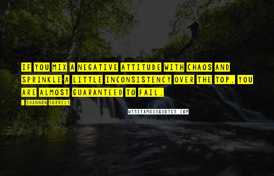 Shannon Sorrels Quotes: If you mix a negative attitude with chaos and sprinkle a little inconsistency over the top, you are almost guaranteed to fail.