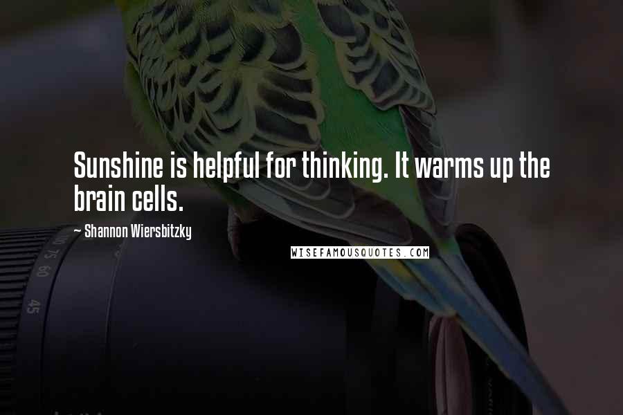 Shannon Wiersbitzky Quotes: Sunshine is helpful for thinking. It warms up the brain cells.