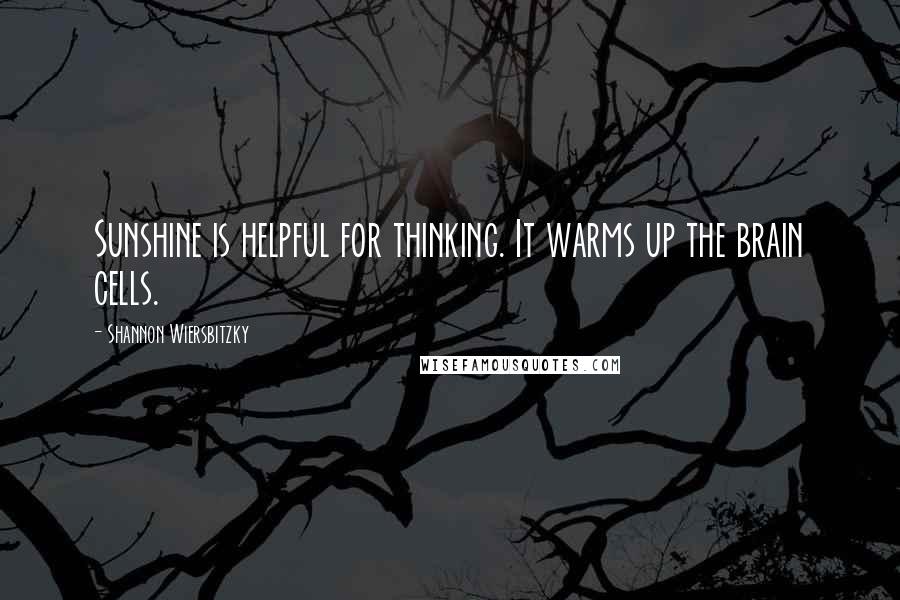 Shannon Wiersbitzky Quotes: Sunshine is helpful for thinking. It warms up the brain cells.