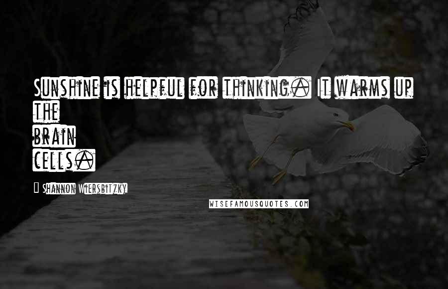 Shannon Wiersbitzky Quotes: Sunshine is helpful for thinking. It warms up the brain cells.