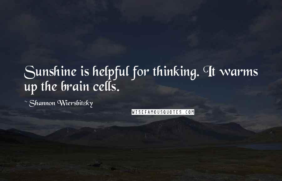 Shannon Wiersbitzky Quotes: Sunshine is helpful for thinking. It warms up the brain cells.