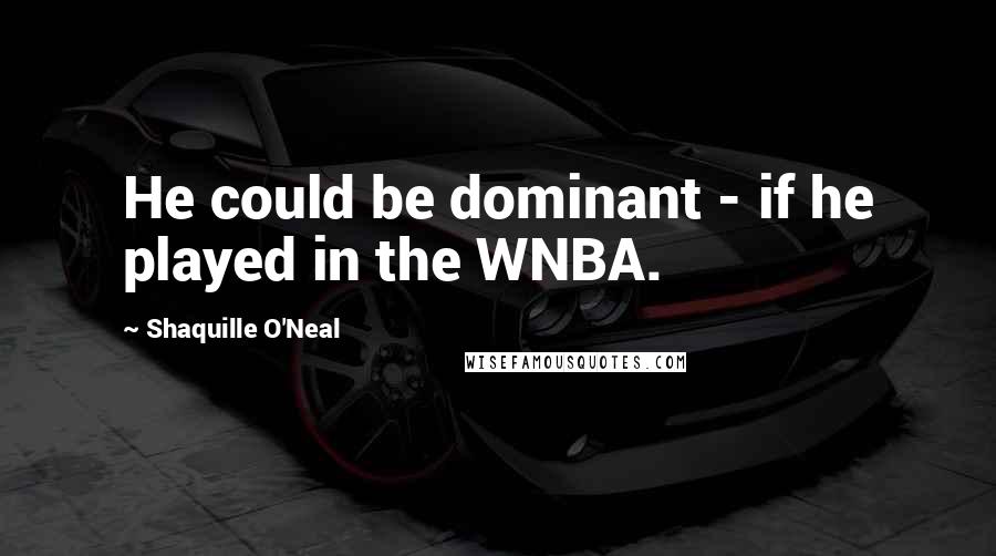 Shaquille O'Neal Quotes: He could be dominant - if he played in the WNBA.