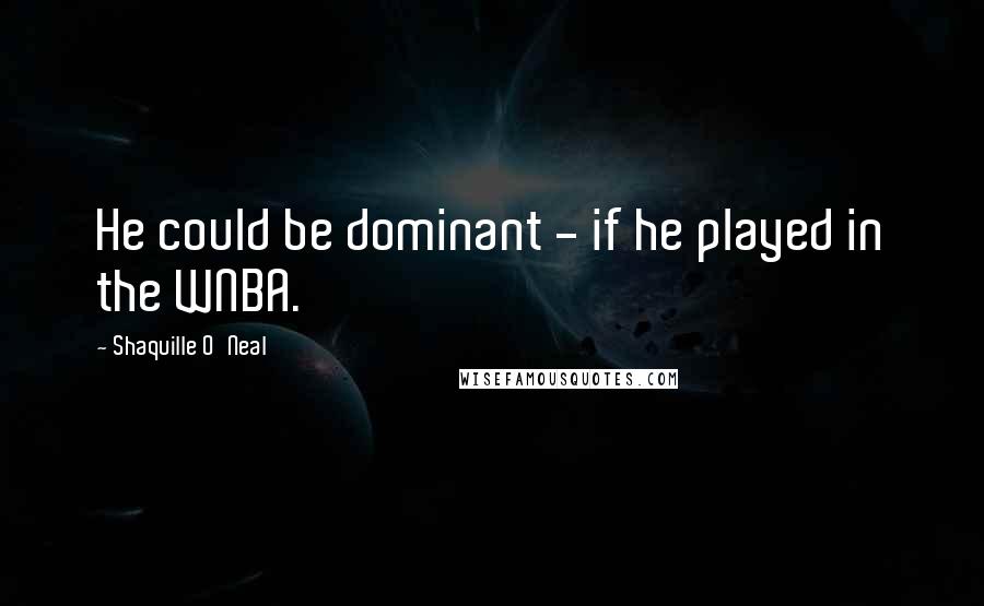 Shaquille O'Neal Quotes: He could be dominant - if he played in the WNBA.