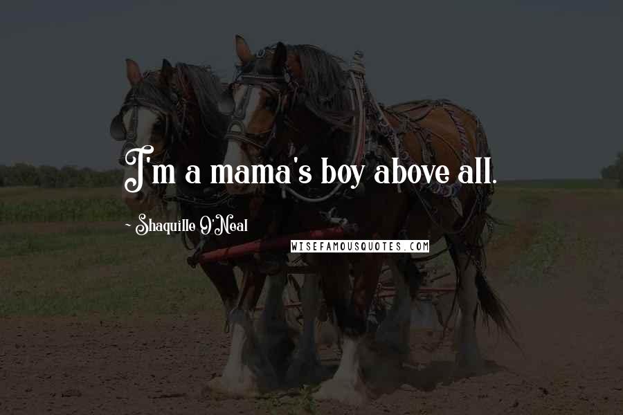 Shaquille O'Neal Quotes: I'm a mama's boy above all.